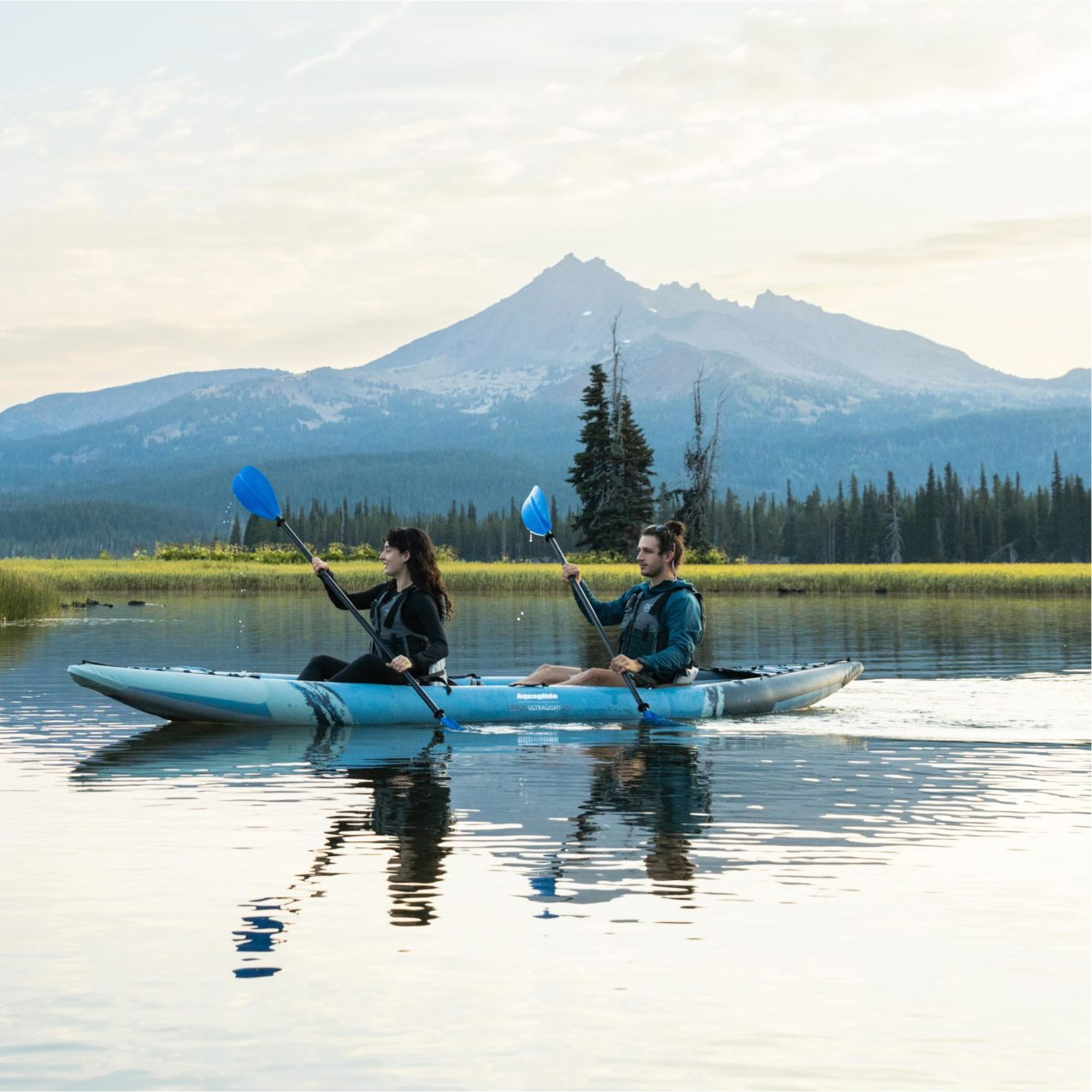 2026 Aquaglide Cirrus Ultralight 150 2 Person Kayak AG-K-CIR - Blue / Grey